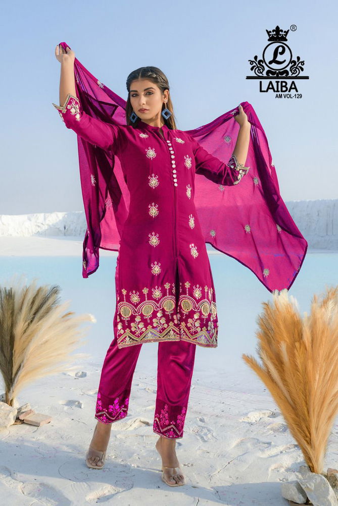 Laiba Am 129 New Designer Ethnic Wear Ready Made Suit Collection